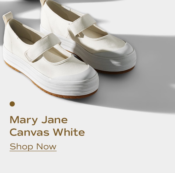 Mary Jane Canvas White | Shop Now