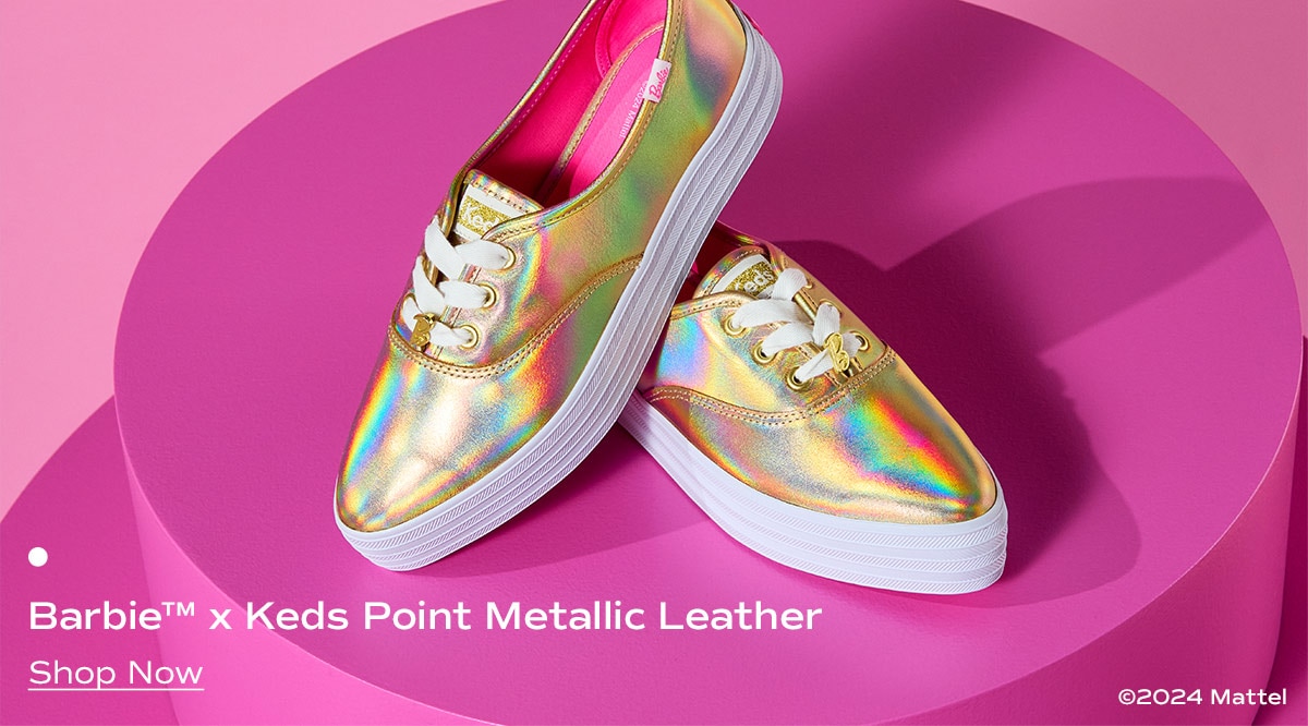Barbie x Keds Point Metallic Leather. Shop Now. 2024 Mattel