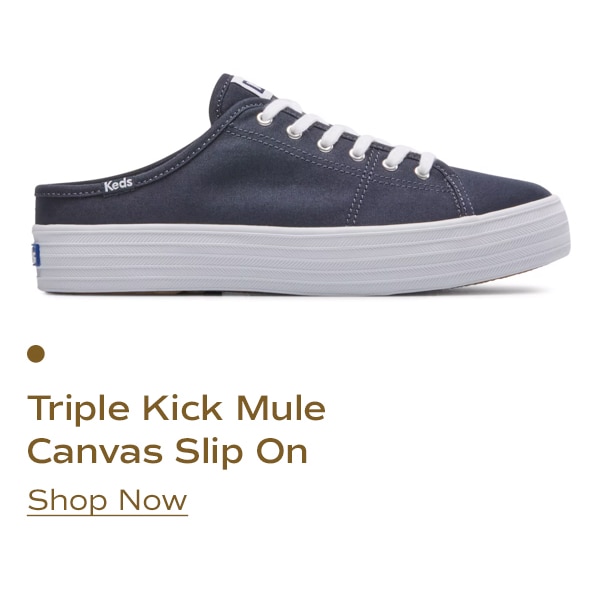 Triple Kick Mule Canvas Slip On | Shop Now